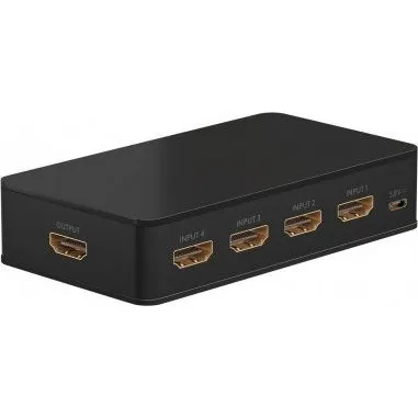 Goobay Ręczny przełącznik HDMI 4 do 1 (4K @ 60 Hz), czarny