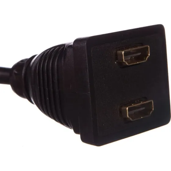 Goobay HDMI-2HDMI-G Adapter 2xHDMI, 0,1 m, czarny