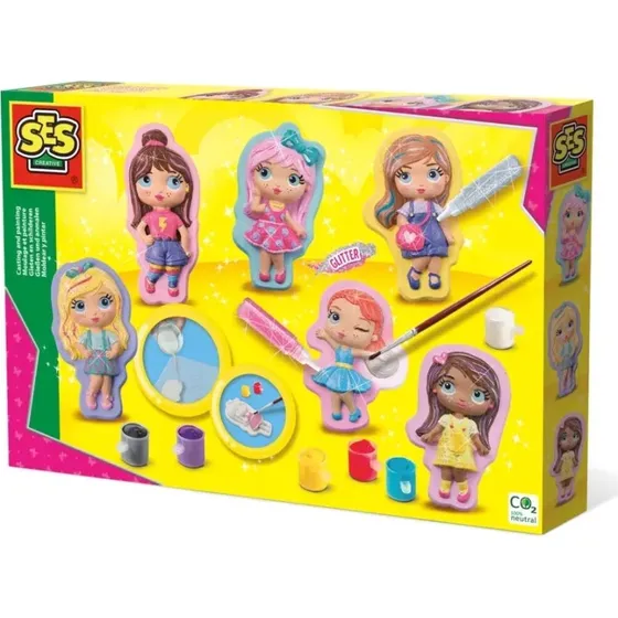SES Creative Odlewy gipsowe Fashion Girls + brokat 5+