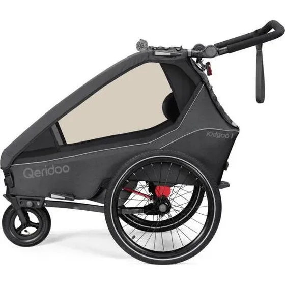Qeridoo KidGoo 1 Steel Grey – przyczepka rowerowa dla 1 dziecka