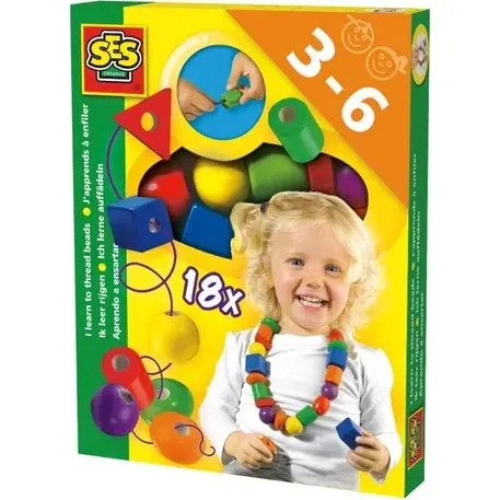 Ses Creative Drewniane korale nauka nawlekania