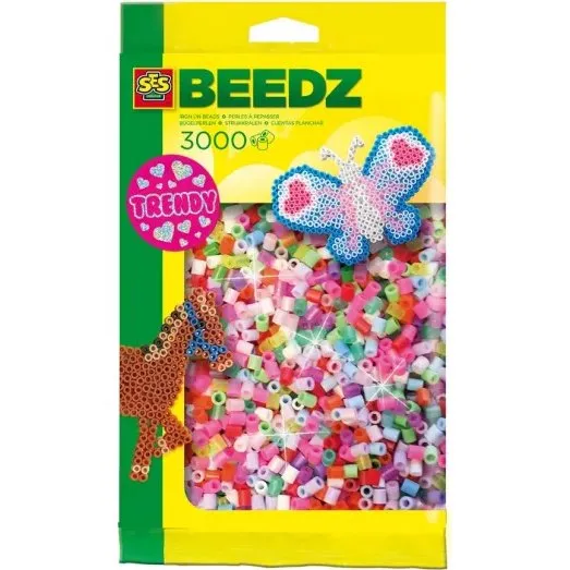 SES Creative Koraliki do prasowania 3000 szt. w kolorach dziewczęcych