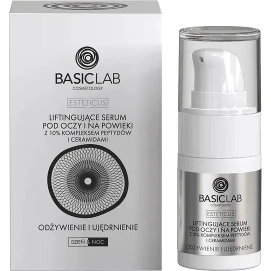 BasicLab Liftingowe Serum pod Oczy z 10% Peptydami i Ceramidami 15ml