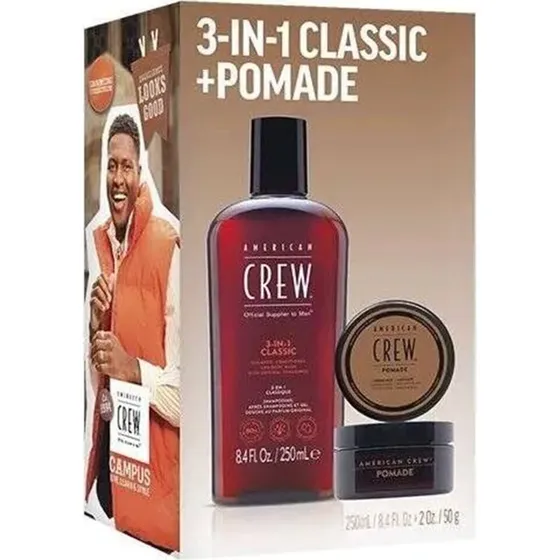 American Crew 3-IN-1 Classic Holiday Duo: Szampon 250ml + Pomada 50g