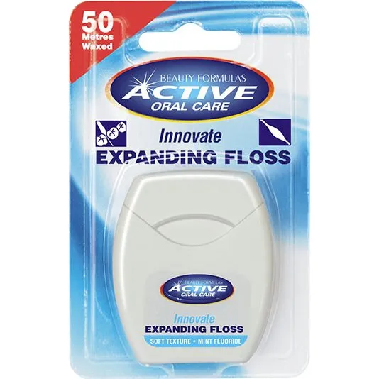 Beauty Formulas ACTIVE Expanding Floss Pęczniejąca 50m z fluorem