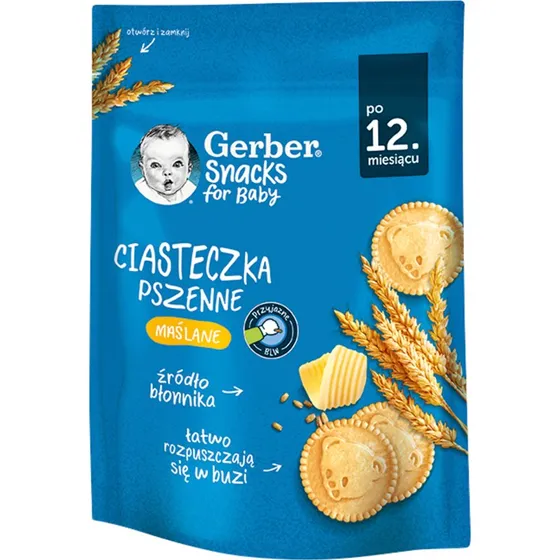 Gerber Ciasteczka pszenne maślane 12 m+, 150 g