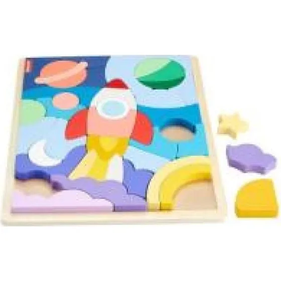 Fisher-Price Drewniane Puzzle Kosmos 42 klocki