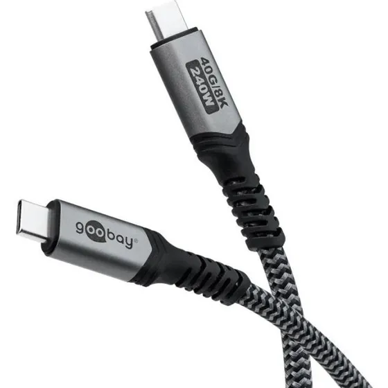 Anker USB-C z tekstyln oson, USB4, 240 W, 40 Gbit/s, 1 m