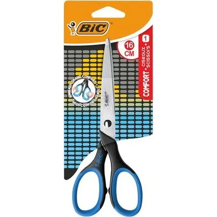 BIC Comfort Nożyczki 16 cm czarno-niebieskie