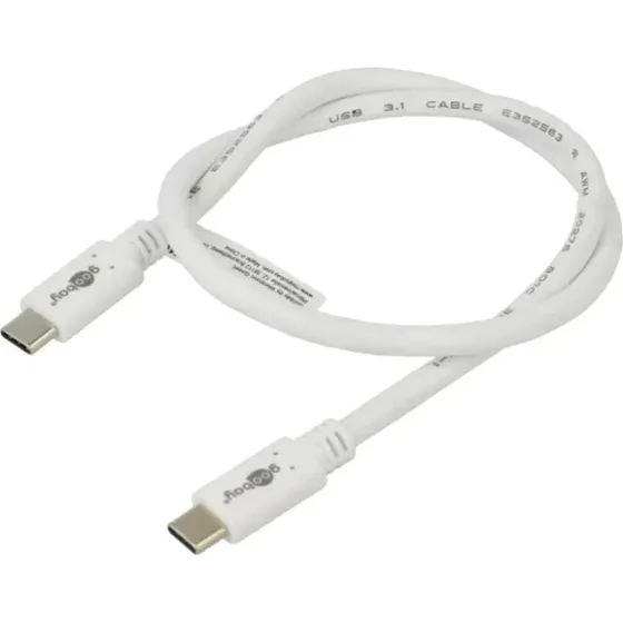 Goobay Kabel USB-C USB-C 0,5m Biały 5Gbps 60W