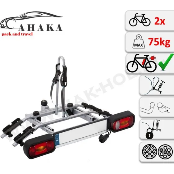 AMOS Tytan 2 Plus 13-pin – Bagażnik na hak do 2 rowerów