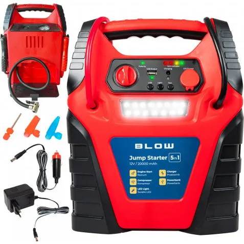 5W1 Jump Starter z Kompresorem - Przenośny Urządzenie 12V