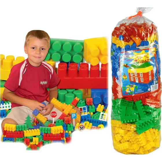 Klocki Duże Plastikowe 500 el Konstrukcyjne – Polski Produkt
