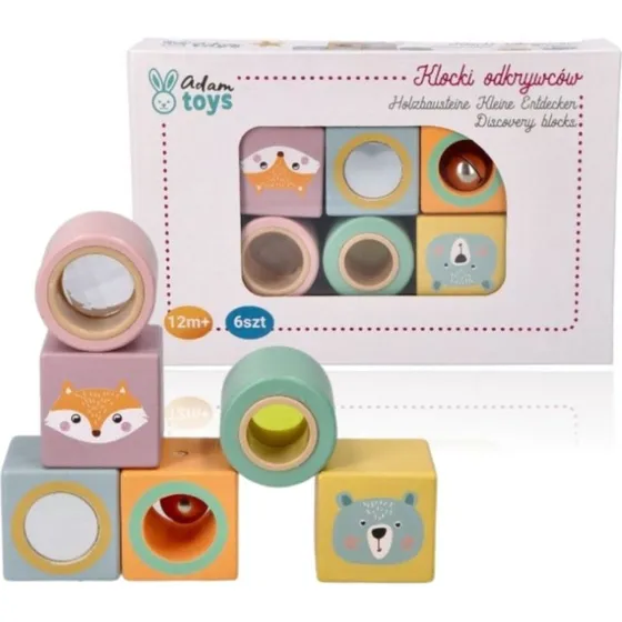 Adam Toys Klocki Odkrywców 4 sześciany + 2 walce