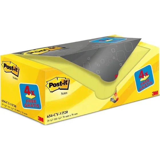 3M Post-it Żółte 76x76 mm 20x100