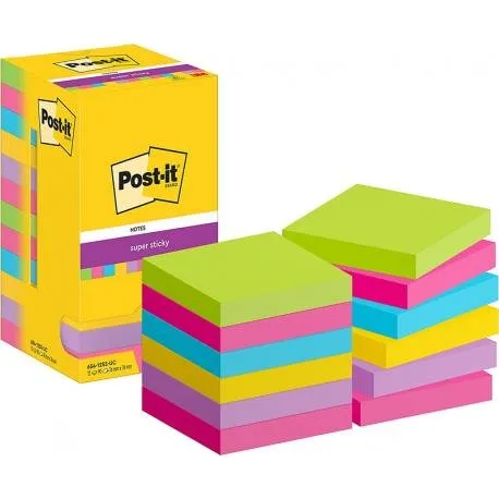 3M Post-it Super Sticky 76x76 mm żółty (12+12)