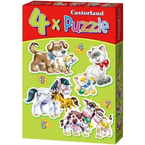 B-04218 Puzzle 4w1 Maxi Zwierzęta z Dziećmi
