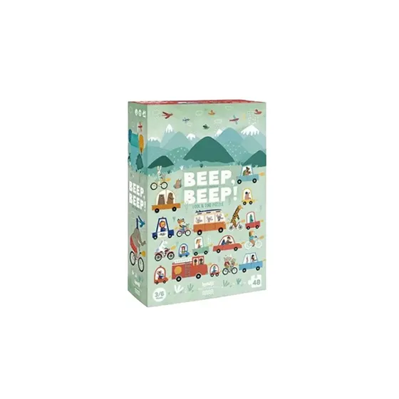 Londji Beep Beep! Puzzle 48 elementów z samochodami