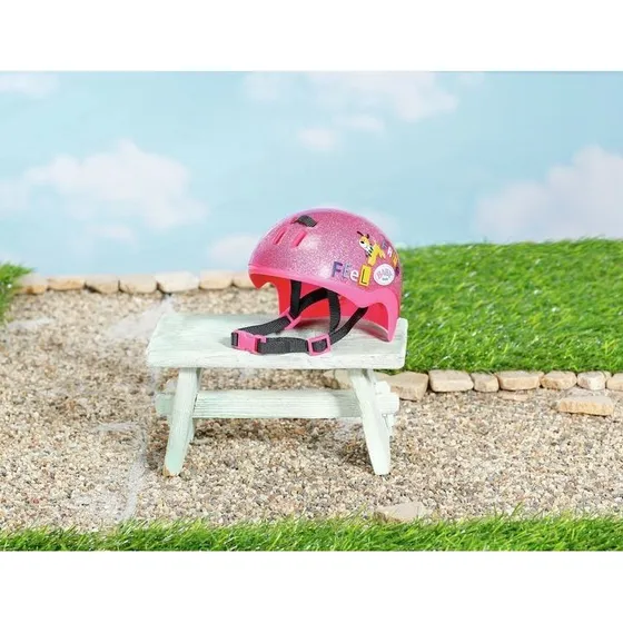 Baby Born Kask rowerowy różowy z brokatem