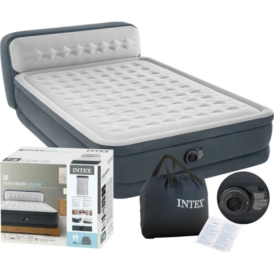 Intex 64448 Dmuchany Materac Dwuosobowy z Pompą 230V