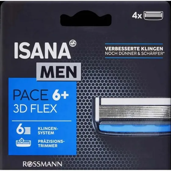 Isana Men Pace 6+ Wkłady 6-Ostrzowe 4 sztuki