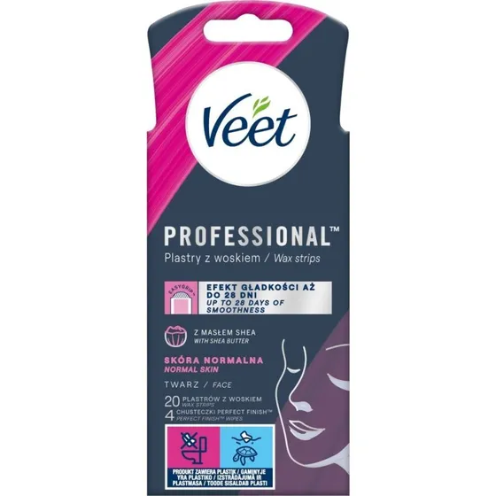 Veet Professional Plastry z woskiem 20 szt. skóra normalna