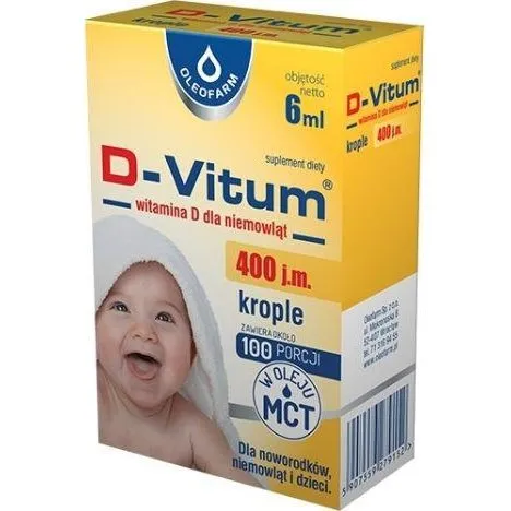 D-Vitum krople 6 ml  witamina D3 dla noworodkw i dzieci
