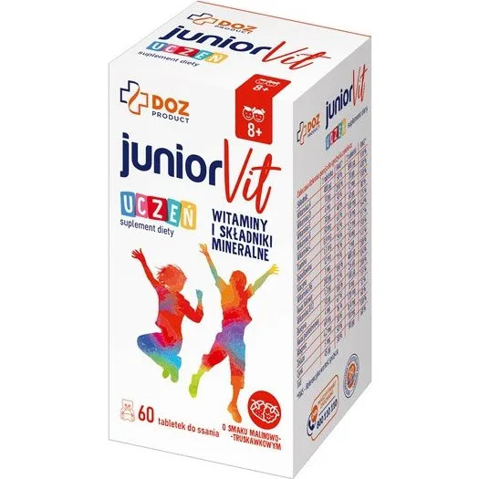 DOZ Product JuniorVit Ucze Malinowo-Truskawkowy 60 szt.