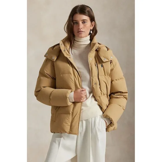 Polo Ralph Lauren Kurtka puchowa beżowa 211971190001 Relaxed Fit