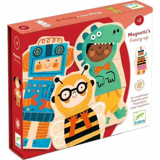Djeco Kostiumy – Magnetyczne Drewniane Puzzle 24 elementy