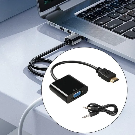 Pawonik Adapter HDMI na VGA + Audio + Zasilanie
