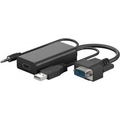 Kabel VGA/HDMI™ z USB 2.0, czarny, 61259