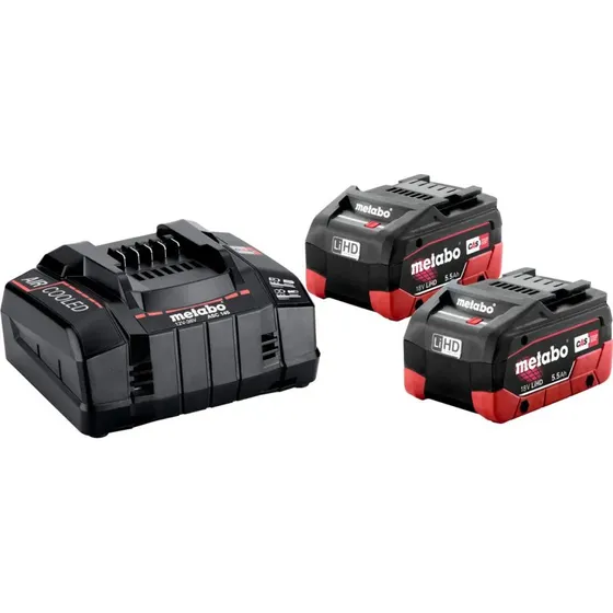 Metabo Basis-Set 2x 18V 5,5 Ah LiHD + ładowarka ASC 145