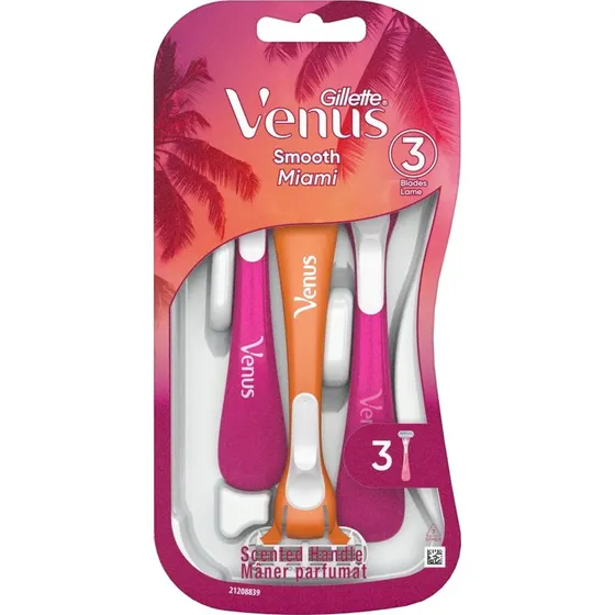 Gillette Venus Smooth Miami 3 maszynki jednorazowe dla kobiet