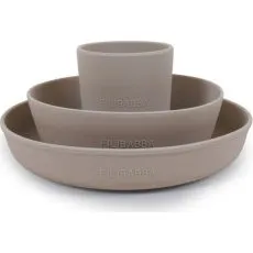 Filibabba Silikonowy Zestaw Obiadowy Warm Grey