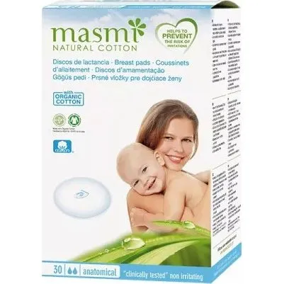 Masmi BIO Wkładki Laktacyjne 100% Bawełna Organiczna 30 szt.