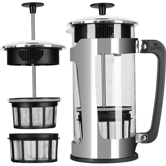 Espro P5 Zaparzacz do kawy 950 ml, srebrny, szkło borokrzemowe