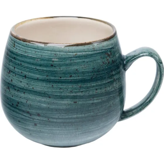 Kera Ceramika Oskar Rustic Kamionkowy Kubek Bechułka Zieleń Butelkowa 460ml