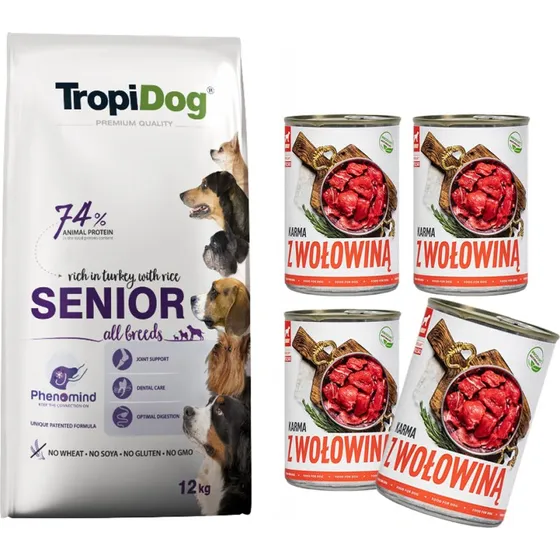 Tropidog Premium Senior Indyk 12 kg