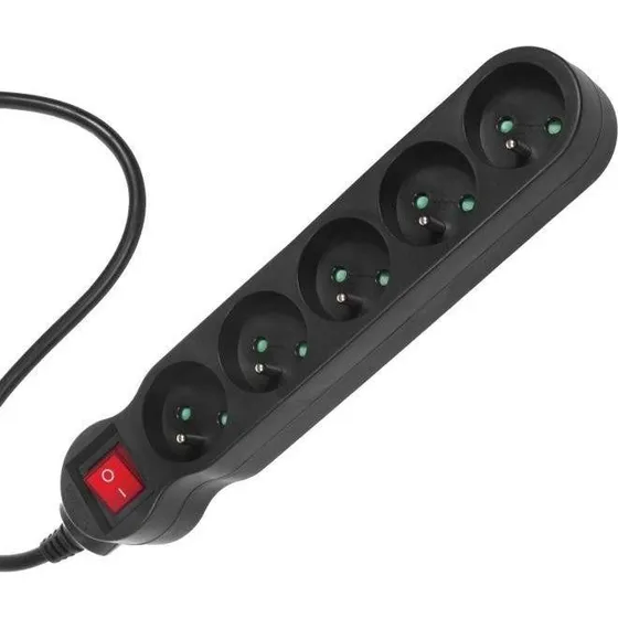 Maclean Energy MCE185, listwa zasilająca 5 gniazd, 5 m, czarna, 2300W