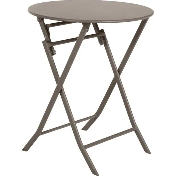 Hesperide Greensboro Stół Okrągły Składany Taupe 60x71cm Stalowy