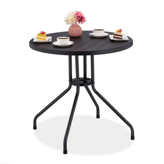 Bella Garden Okrągły stolik ogrodowy 100 cm, czarny
