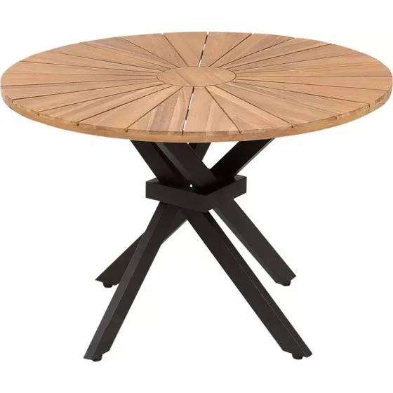 CISSONE Stół ogrodowy akacjowy 110 cm brązowy