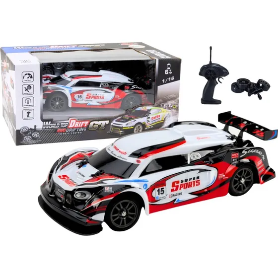 Drift RC 1:16 Biało-Czerwone z Wymiennymi Kołami