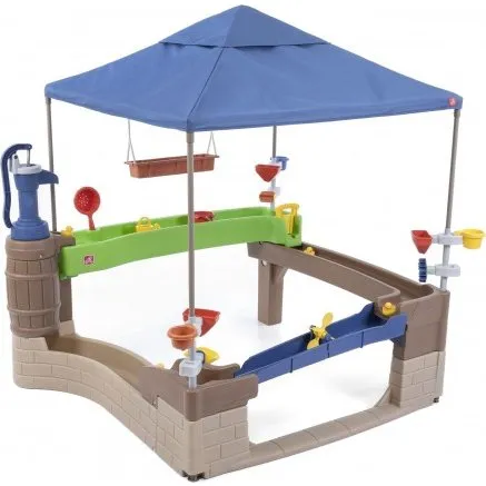 Step2 Pump & Splash Shady Oasis – Wodne centrum zabawy z pompą i baldachimem