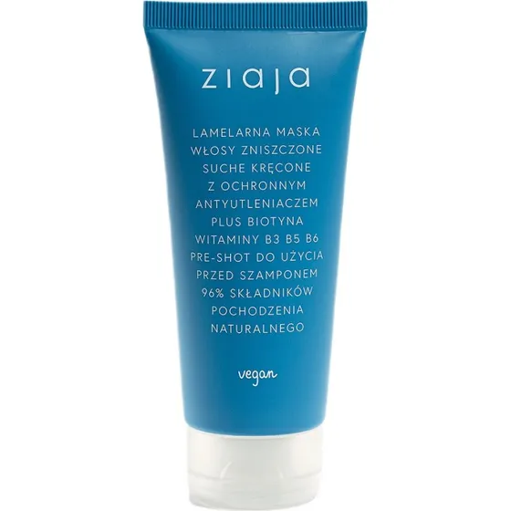 ZIAJA Lamelarna Maska 100ml do Włosów Zniszczonych, Suchych, Kręconych