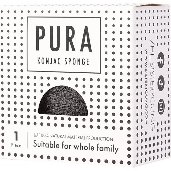 Sister Young Pura Konjac Sponge Czarna