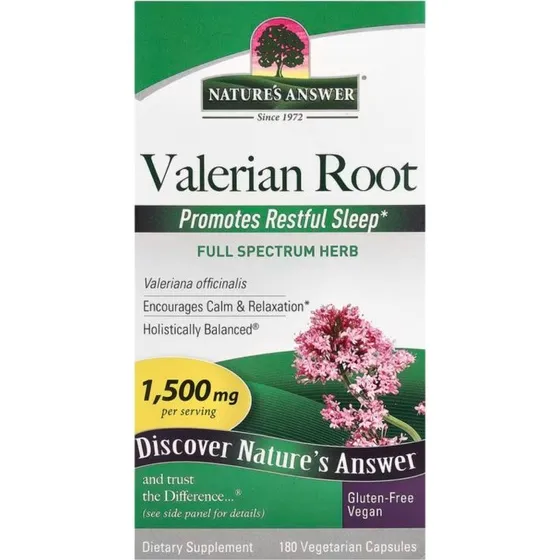 Nature's Answer Korzeń kozłka lekarskiego 1500 mg, 180 kapsułek