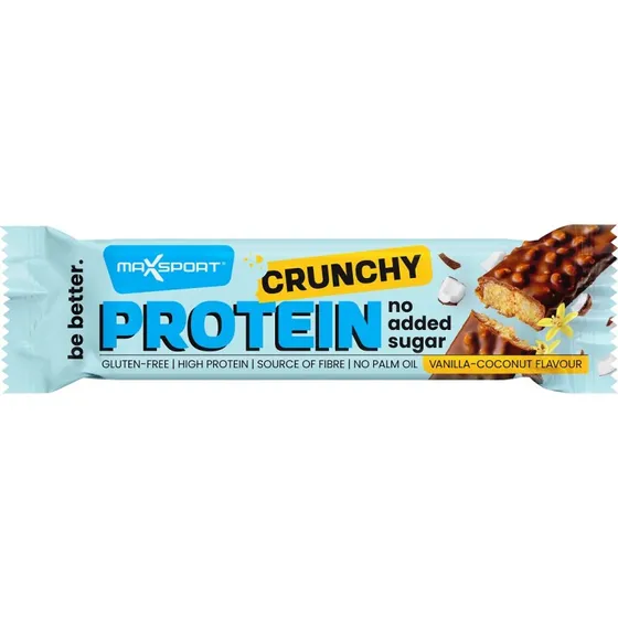 Maxsport Baton Proteinowy Crunchy Kokos i Wanilia 40g Bez Cukrów Bezglutenowy