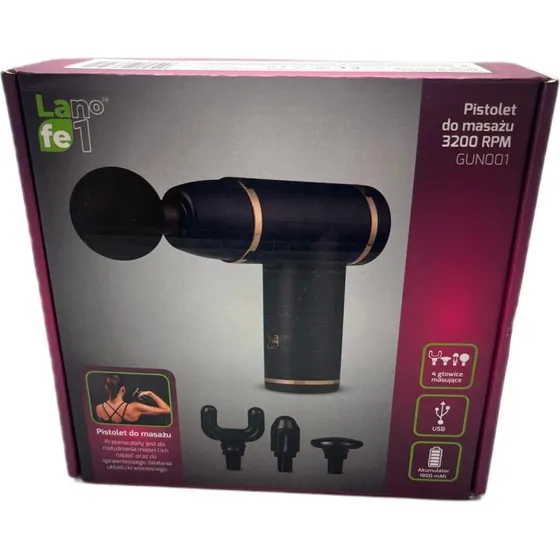 Lafe GUN001 Pistolet do masażu 3200 RPM, 1800 mAh, USB